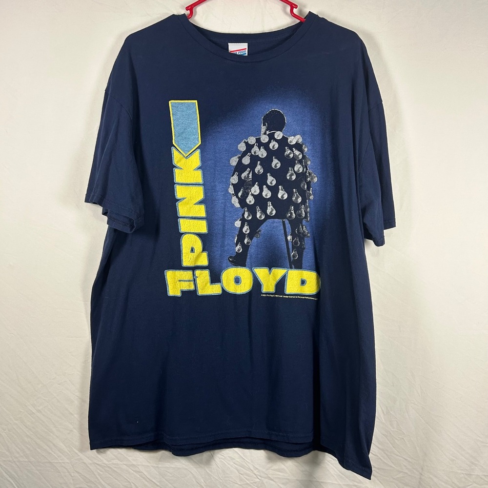 Junk Food Pink Floyd T-Shirt Mens XL Navy Blue Graphic Band Tee Light Bulb Suit